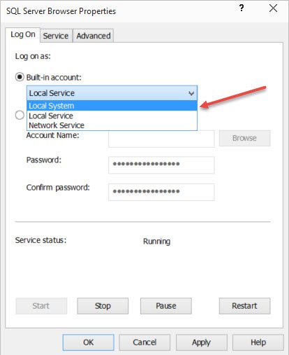 Check your internet connection to ensure it is working properly
Ensure that the SQL Server service is running on your computer