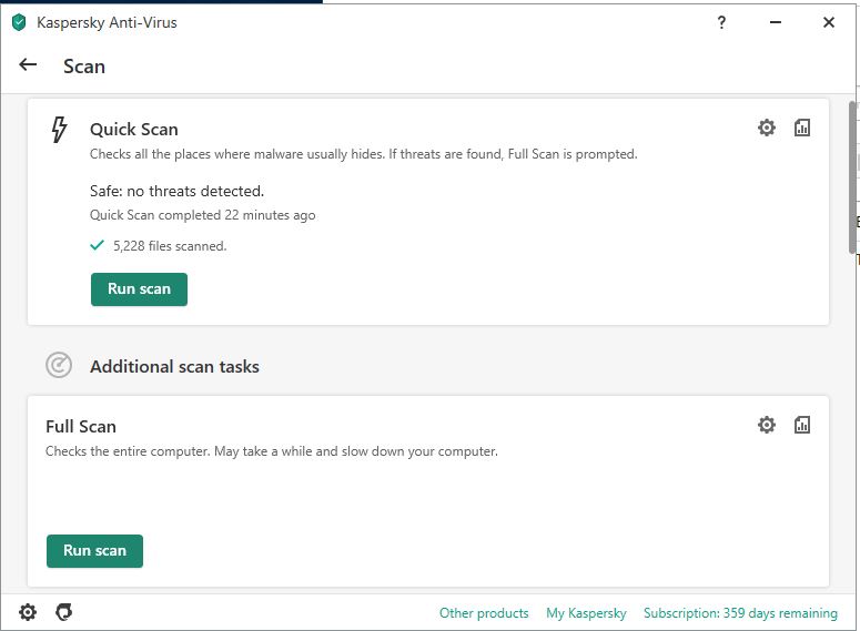 Find the "Scan" or "Scan Now" option in the antivirus software.
Select the option to perform a full system scan.