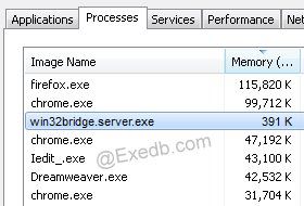 Look for any other processes that may be conflicting with bridgeserver.exe
Right-click on the conflicting process and select "End Task"
