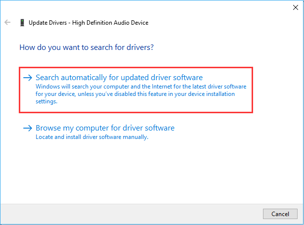Right-click on the device and select "Update driver" or "Properties."
Choose the option to automatically search for updated driver software.