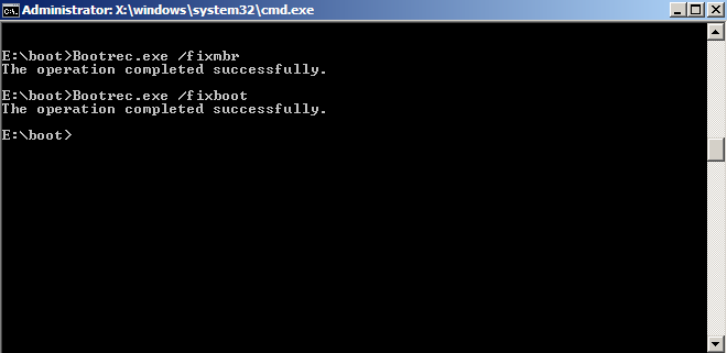 Run BootRec.exe in Command Prompt
Open the Command Prompt by pressing Win + X and selecting Command Prompt (Admin).